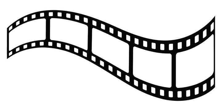 Long vector film strip icon isolated, photo frame pattern and cinema film roll vector illustration