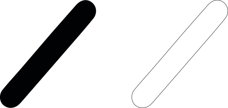 Nail file icon, symbol of manicure, pedicure, emery board, hand care and nail master tools, vector icon in two styles: glyph and outline.