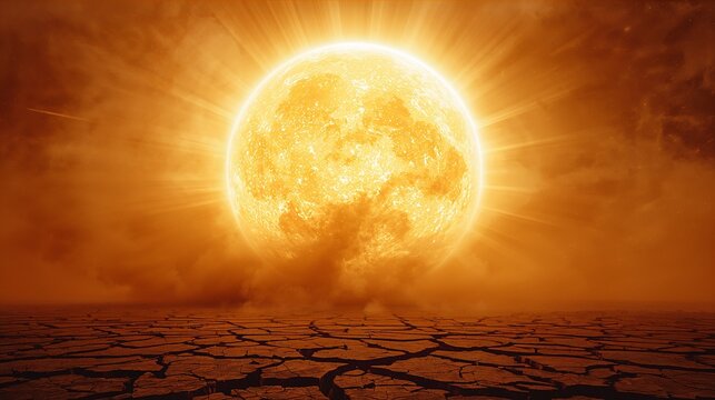Sol escaldante com raios solares e sensa&ccedil;&atilde;o de calor