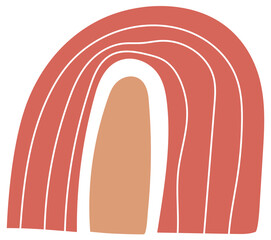 Fototapeta premium Organic Earth Tone Abstract Boho Shape Vector Illustration