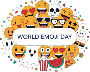 Fototapeta premium Emojis Celebrate World Emoji Day with Various Expressions