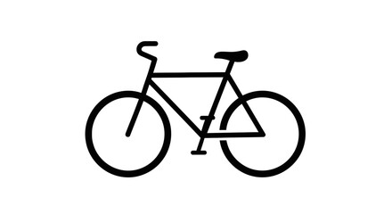 Fototapeta premium Thick outline bicycle vector icon for signage.