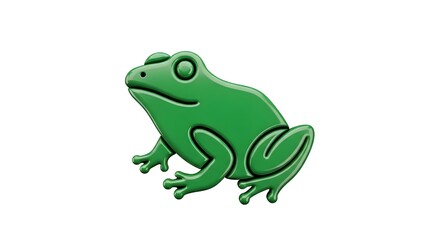 Fototapeta premium Cartoon Green Frog Illustration for Nature and Wildlife Themes.