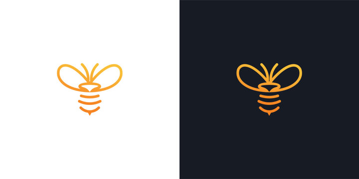Creative bee vector logo design inspiration