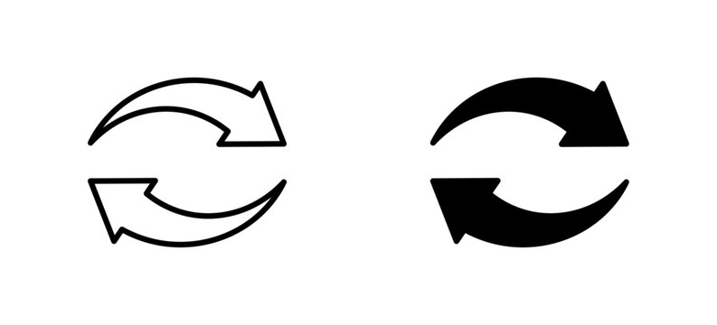 Exchange and swap icon with circular arrows for transfer and cycle