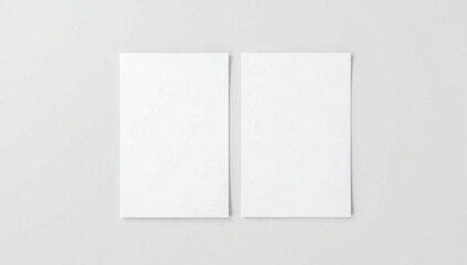 Fototapeta premium Two blank vertical white paper sheets placed side by side for a professional branding mockup design