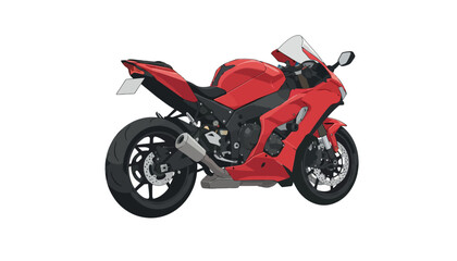 Obraz premium Vsai red sportbike illustrating speed and modern transportation