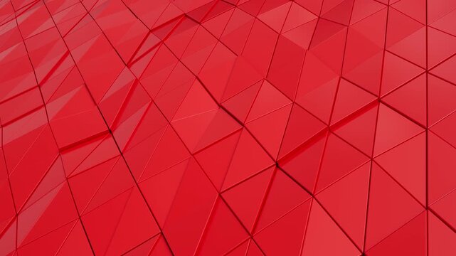 3d Abstract Red triangle animation background. 3d rendering not AI