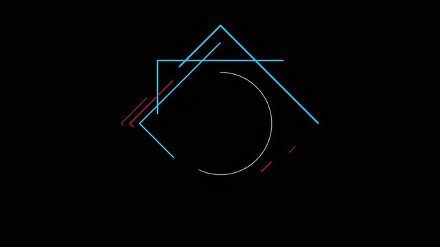 Abstract Geometric Shapes Intro and Particle Burst Animation 4K