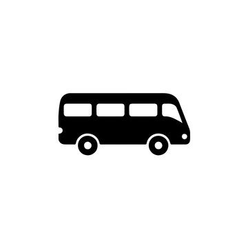Black bus silhouette isolated on white background vector graphic design