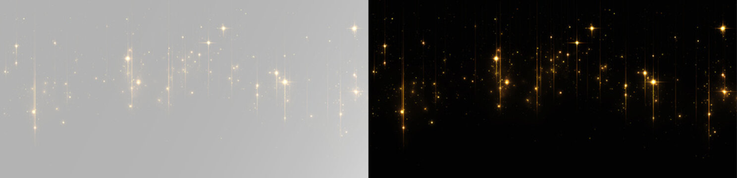 Festive golden glowing dust with vertical luminous streaks creating abstract elegant celebration background texture PNG