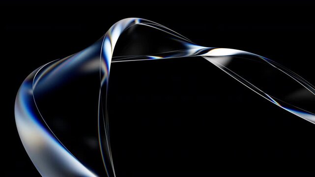 Abstract black glass refraction looping animation background. 3d rendering not AI