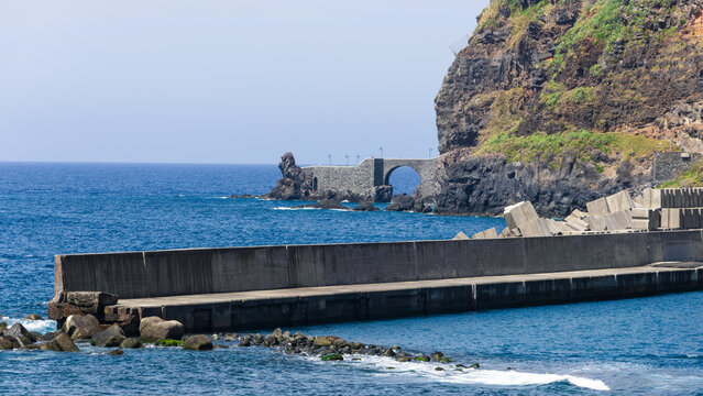 Ponta do Sol old bridge and breakwater on Madeira island