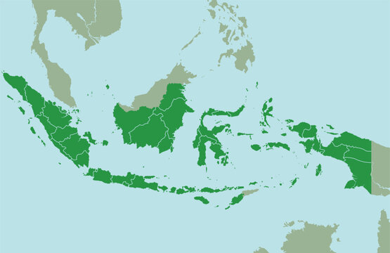 Map of Indonesia separated by province stock vector illustration