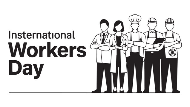 Celebrating international workers day with diverse professions in a unified illustration