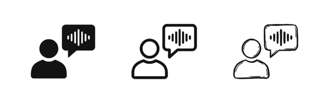 Voice Assistant and Speech Recognition Technology Icon Set