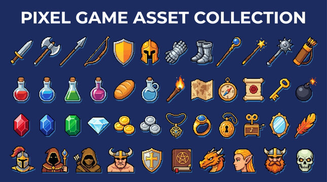 Pixel Game Asset Collection for Fantasy RPGs