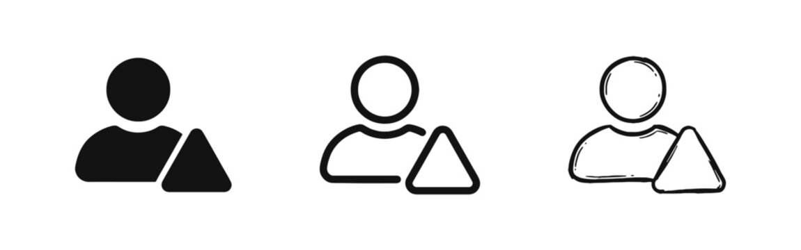 User Profile Alert and Warning Icon Set