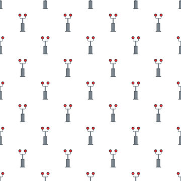 Repeating flat design of a railway semaphores, creating a transportation themed texture