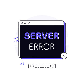 Illustration of a server error message box on transparent background
