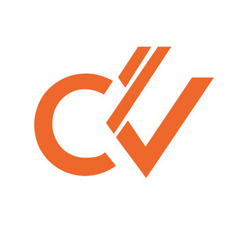 Letter CV Logo design illustration art