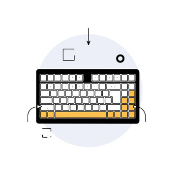 Illustration of a computer keyboard layout on transparent background