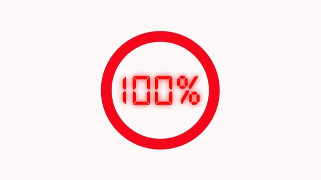 Red Circular Progress Indicator at 99 Percent photo