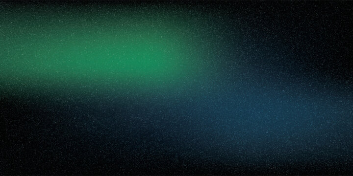 This image features a gradient background transitioning from black to blue, teal, and finally to green, with a grainy noise texture.
