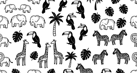 Jungle safari animal pattern © Nahid