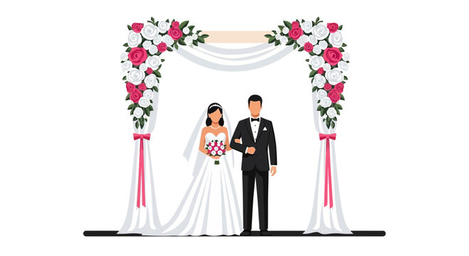 Bride and groom standing together happily 17.