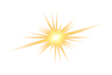 Fototapeta premium Golden starburst explosion effect isolated on white background