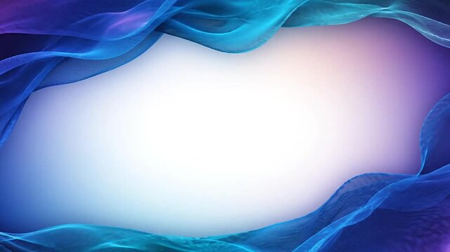 Abstract blue fabric motion flowing softly across the frame creating a dynamic elegant border for professional digital video content