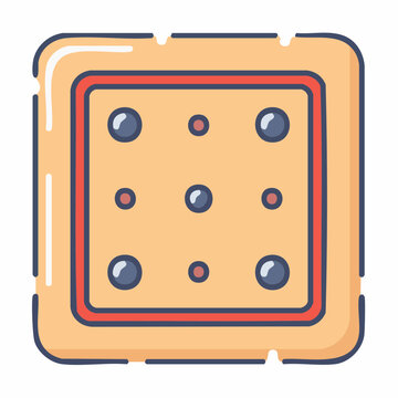 Square cracker with nine dimples