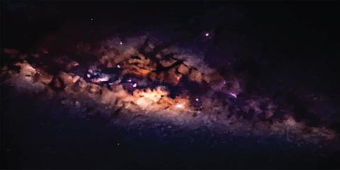 Milky way galaxy with starry background night sky galaxy formation deep space © Romana