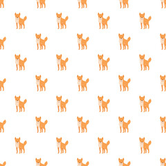 Naklejka premium Wild dog illustrations creating a cute seamless animal pattern