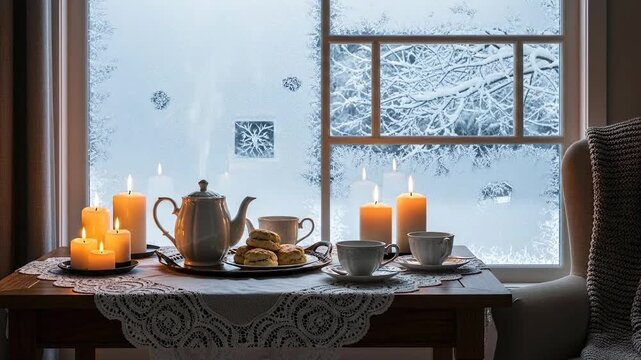 Cozy table set for tea time.
