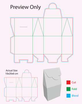 Candy - Snacks - Chocolate Box Packaging Design - Template - Dieline Snap Lock
