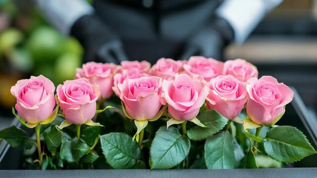 high-end rose packaging process with delicate luxury craftsmanship