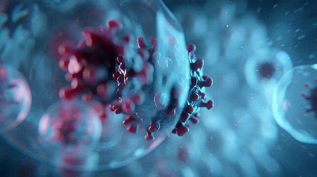 Hantavirus Microscopic View 3D Illustration