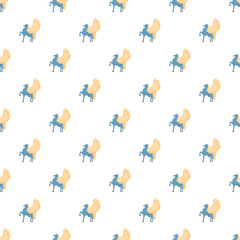 Obraz premium Pegasus flying horse mythical creature repeating pattern on white background