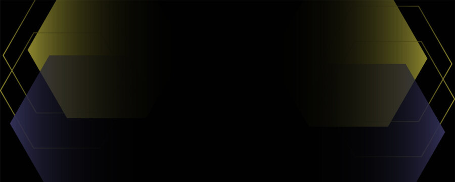 Black background simple concept color design hexagon design good class page gradient blue and yellow concept good art