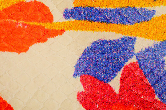Hand painted python leather texture with colorful floral pattern on exotic reptile background
