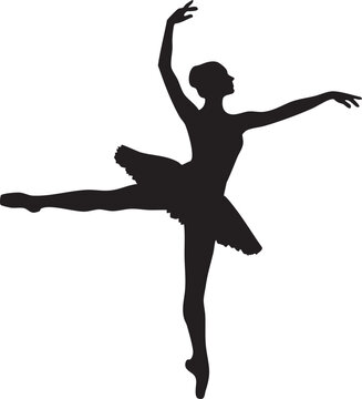 Silhouette of a ballerina in a graceful pose