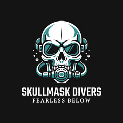 Diver Skull Mask Fearless Below Water. © Mr.dexterouz