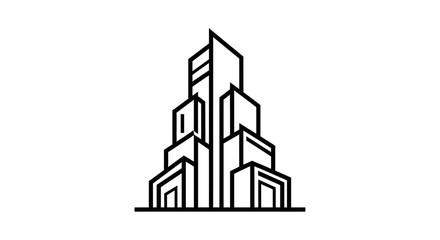 Fototapeta premium Modern abstract skyscraper architecture illustration vector design concept