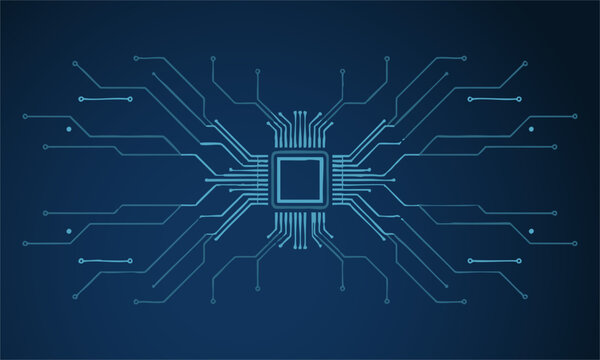 High tech processor motherboard background vector illustration.
