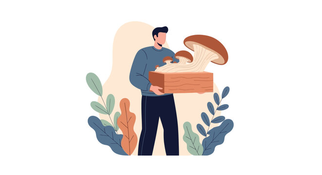 Man holding a brown cardboard box.