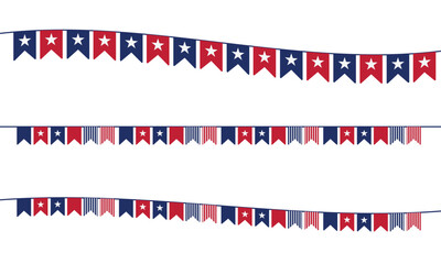 Obraz premium Blue and red patriotic stars and stripes 
