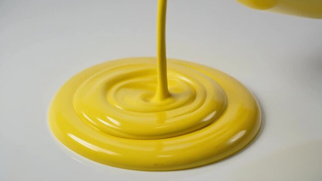 Glossy Yellow Liquid with Concentric Ripples &ndash; Creative Visual for Editorial, Lifestyle, or Branding Themes