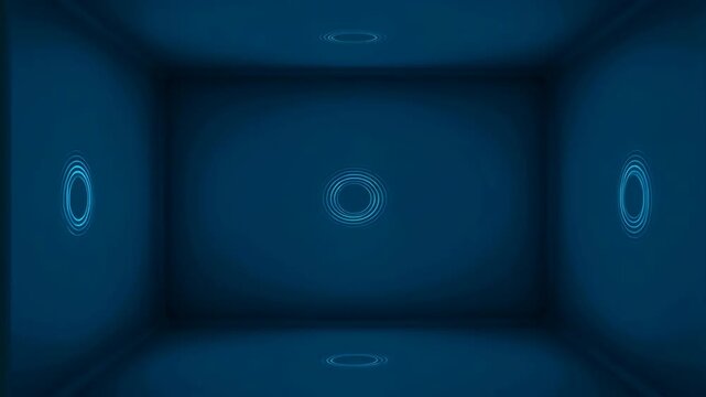 Chamber advanced RF signal beamforming with invisible minimalist design and blue glow featuring wireless communication, telecommunications,